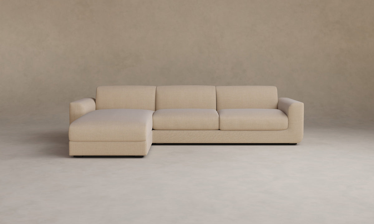 The Marcello Sectional - Performance Textural Weave Savanna