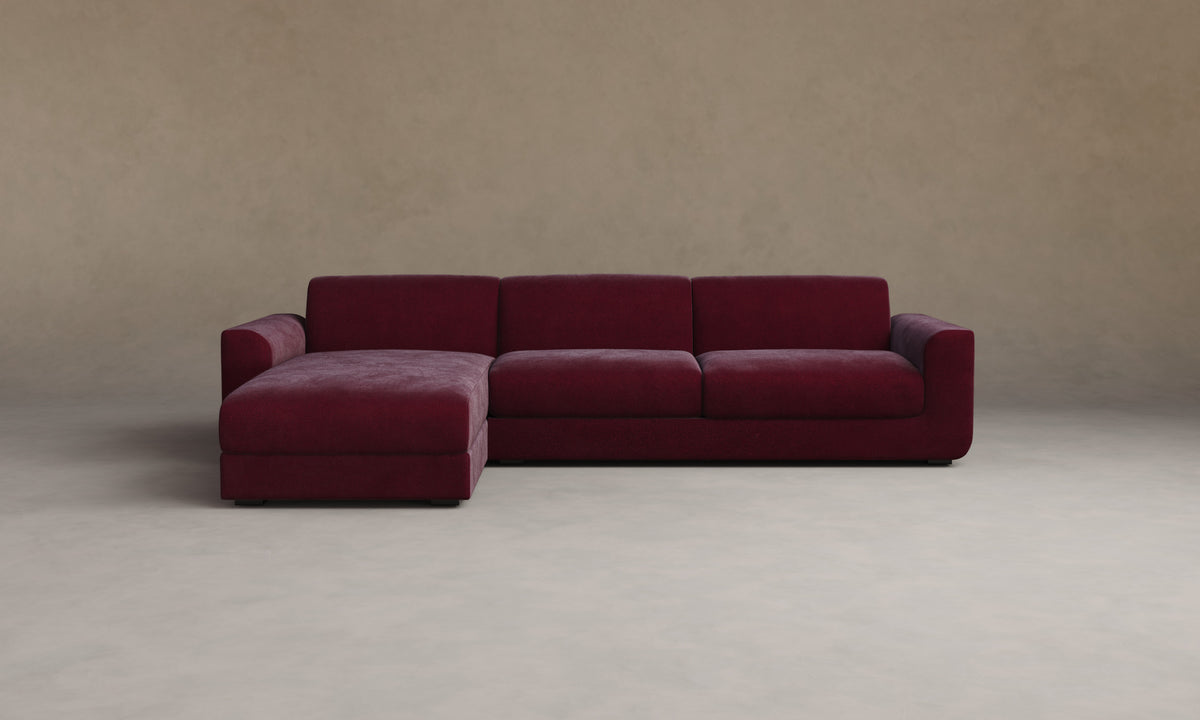 The Marcello Sectional - Performance Velvet Cabernet
