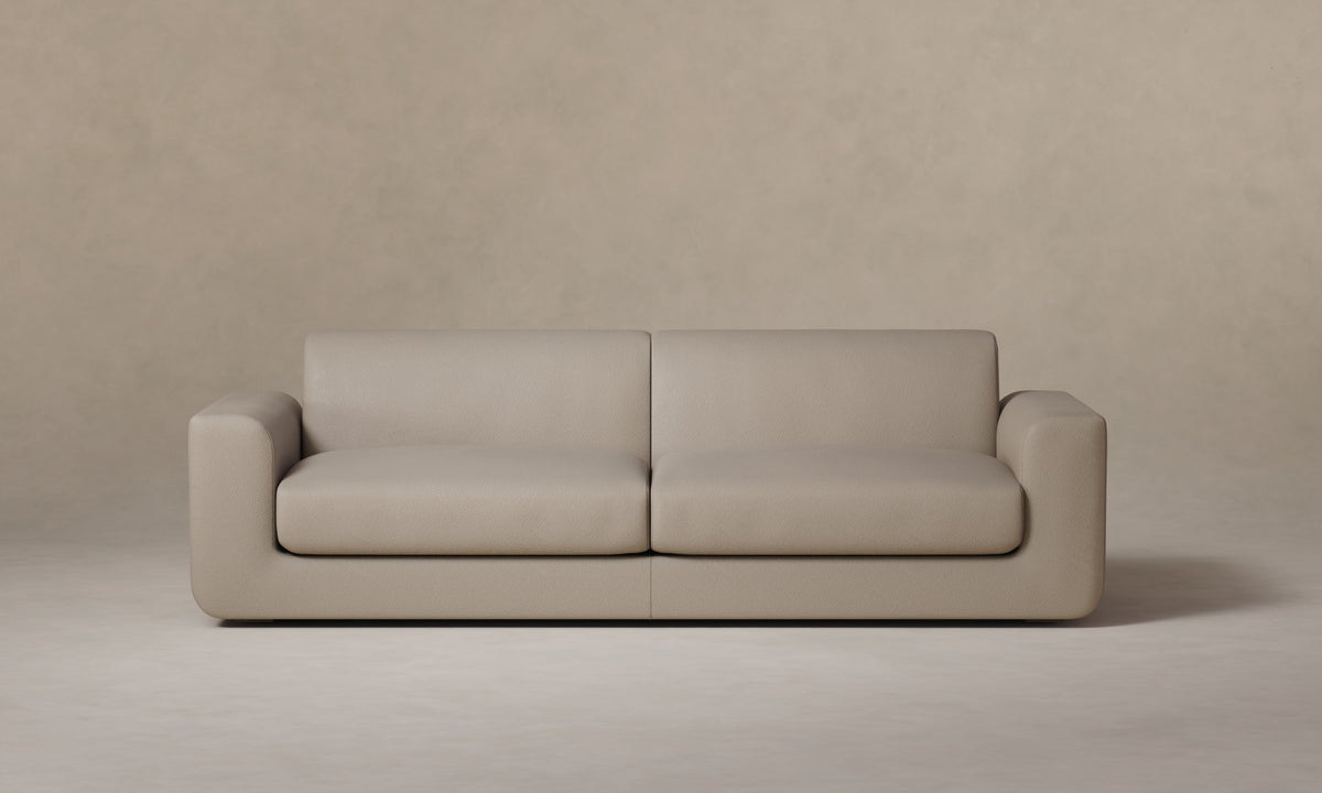 The Marcello Sofa - Pebbled Leather Stone