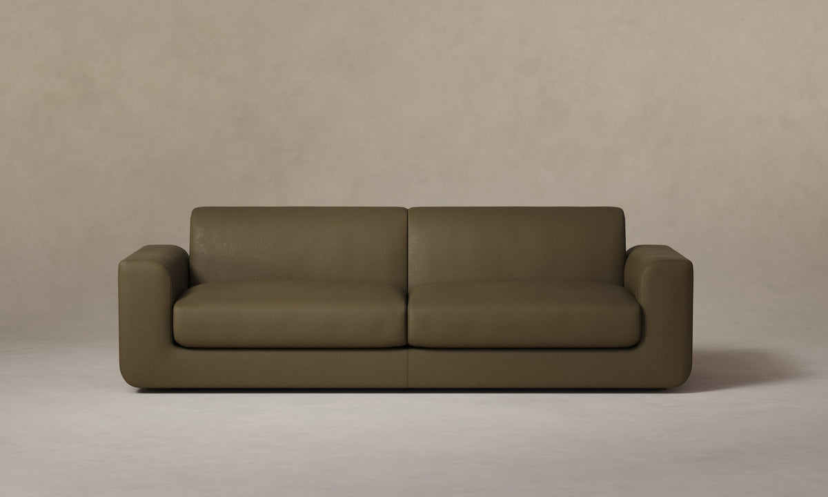 The Marcello Sofa - Pebbled Leather Truffle