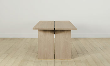 carlisle rectangular wood dining table in ash wood, side view