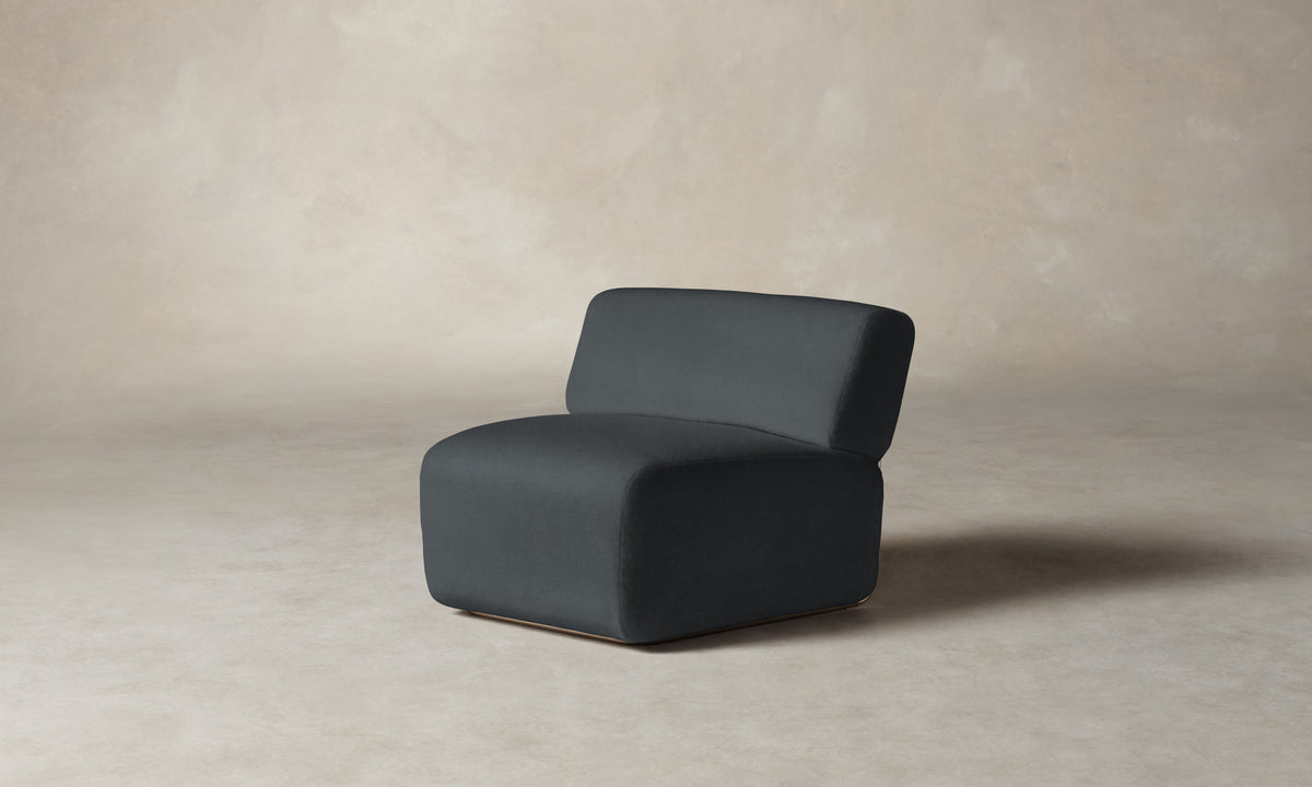The Miles Modular Chair - Marled Alpaca Velvet Basalt