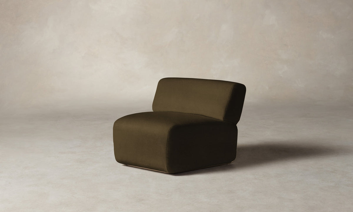 The Miles Modular Chair - Marled Alpaca Velvet Marsh