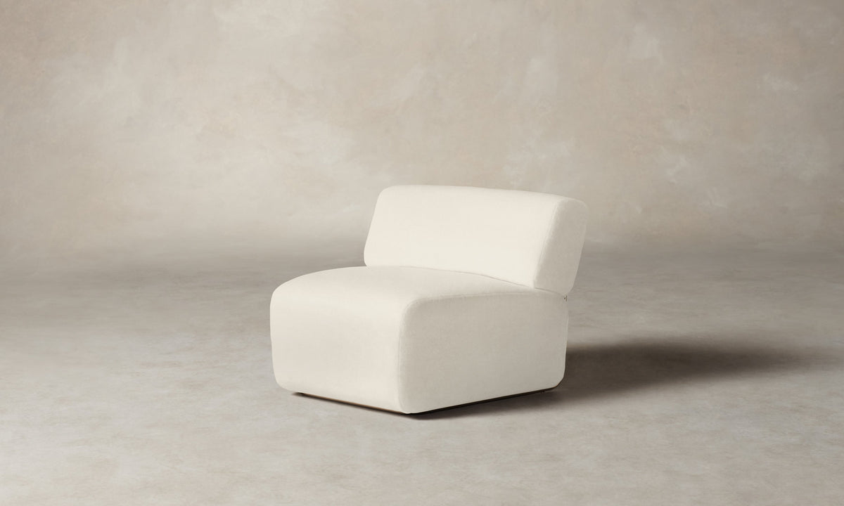 The Miles Modular Chair - Marled Alpaca Velvet Porcelain