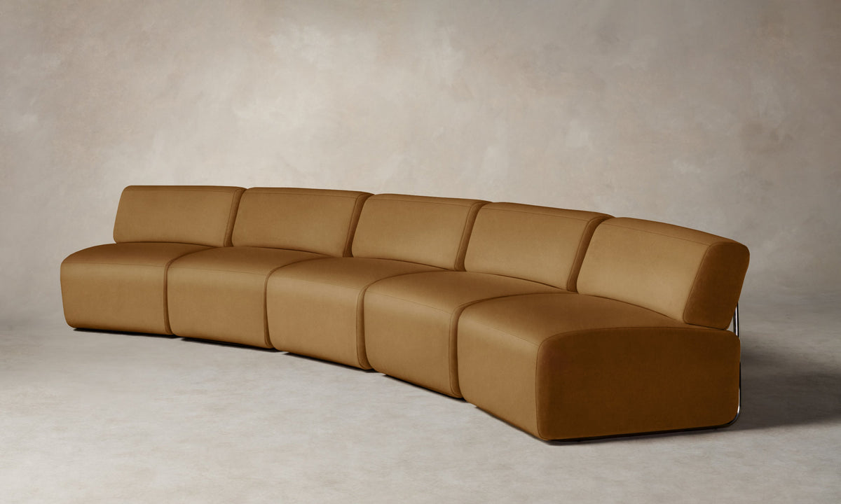 The Miles Modular Sectional - Costa Leather Nutmeg