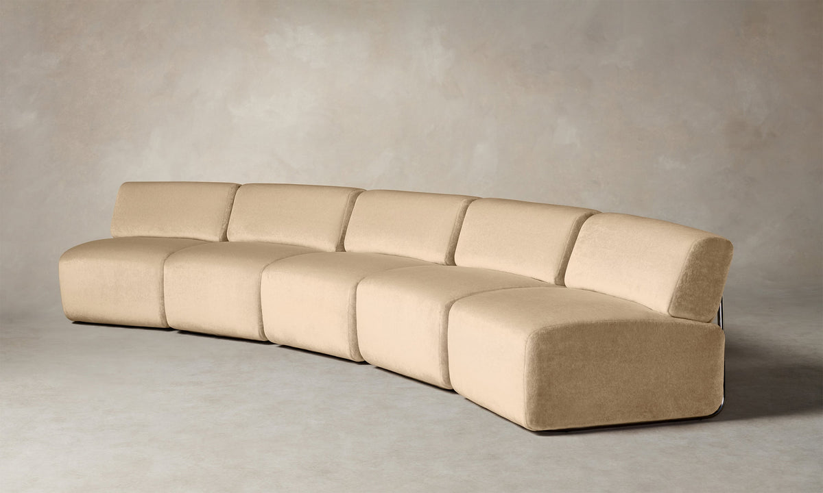 The Miles Modular Sectional - Deep Pile Mohair Doe