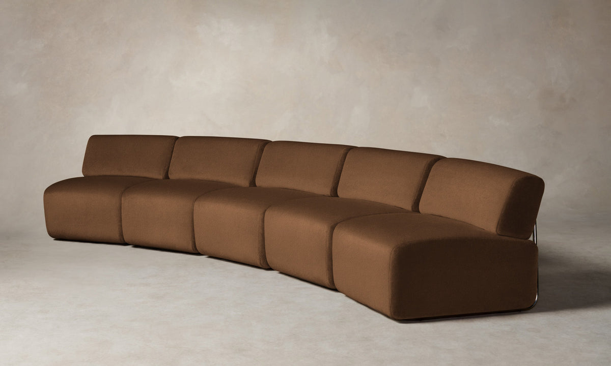 The Miles Modular Sectional - Marled Alpaca Velvet Whiskey