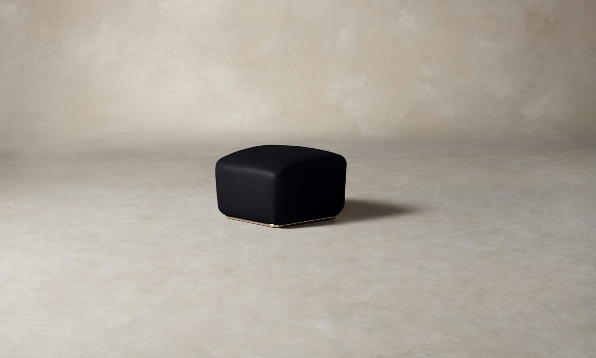The Miles Ottoman - Costa Leather Jet