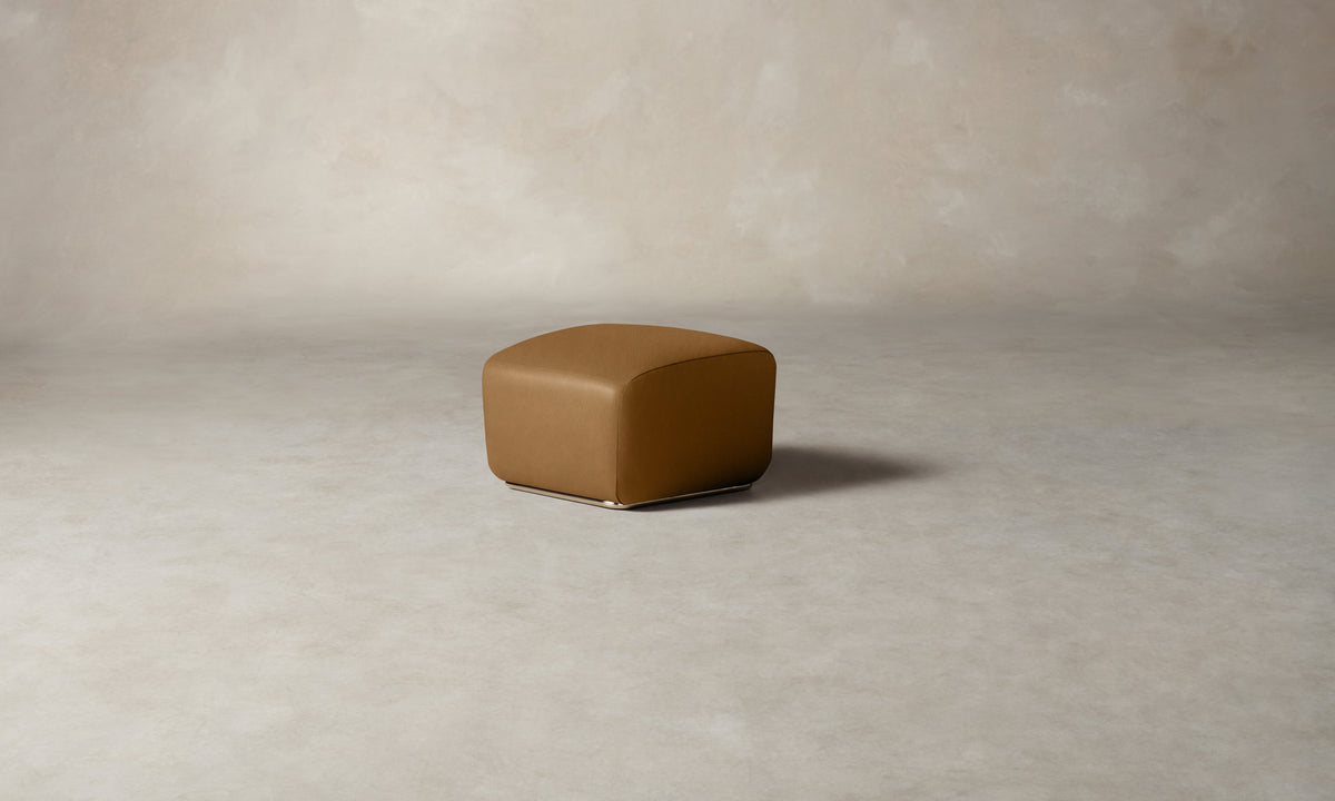 The Miles Ottoman - Costa Leather Nutmeg