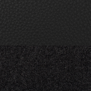 Pebbled Leather Ink Seat Brushed Wool Pepper Bolster