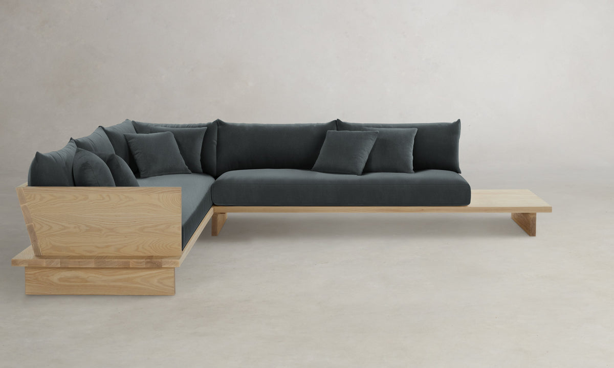 The Muir Sectional - Marled Alpaca Velvet Basalt