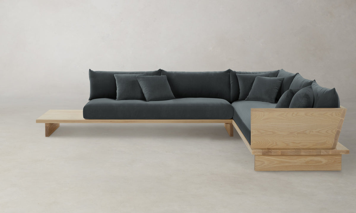 The Muir Sectional - Marled Alpaca Velvet Basalt