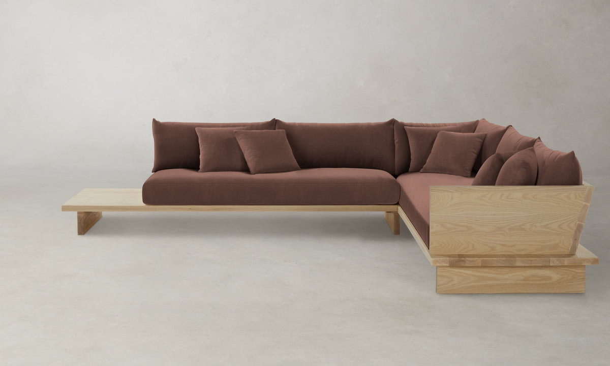 The Muir Sectional - Marled Alpaca Velvet Molasses