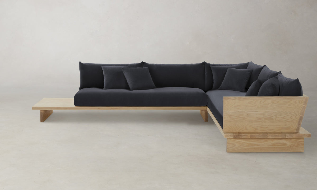 The Muir Sectional - Marled Alpaca Velvet Nightfall