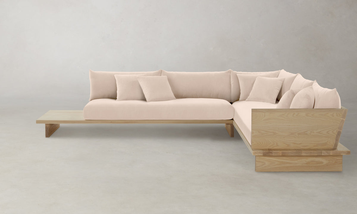 The Muir Sectional - Marled Alpaca Velvet Rosette