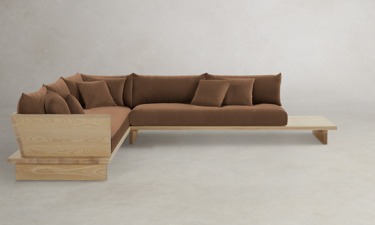 The Muir Sectional - Marled Alpaca Velvet Whiskey