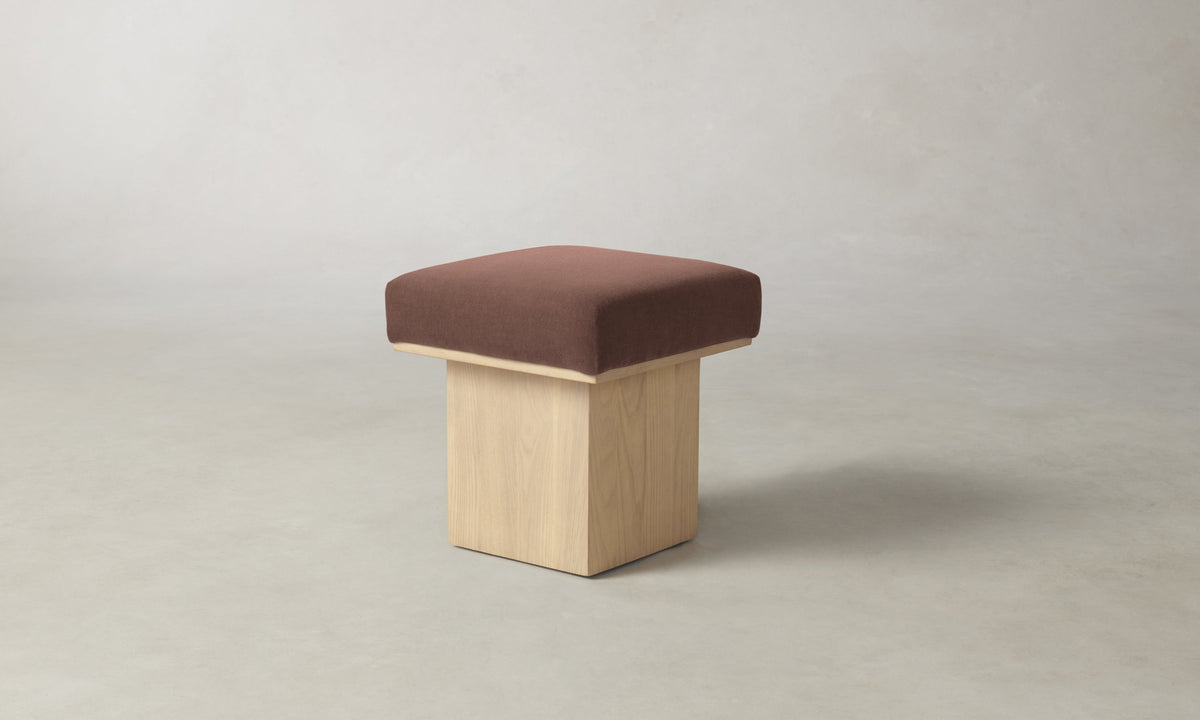 The Mulberry Ottoman - Marled Alpaca Velvet Molasses