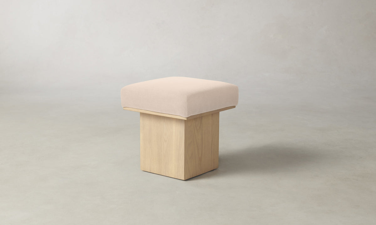 The Mulberry Ottoman - Marled Alpaca Velvet Rosette