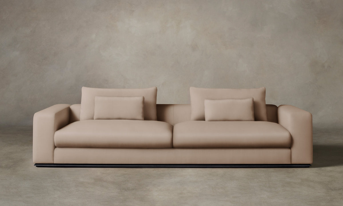 The Nicola Sofa - Pebbled Leather Stone