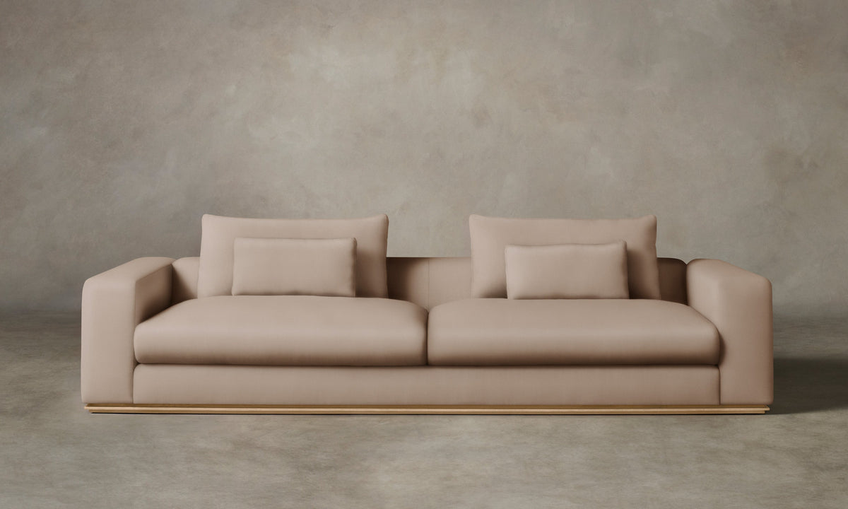 The Nicola Sofa - Pebbled Leather Stone