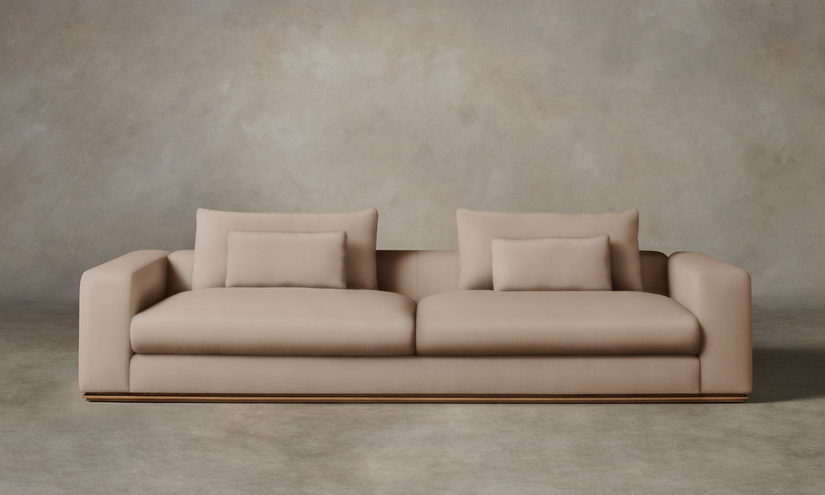The Nicola Sofa - Pebbled Leather Stone