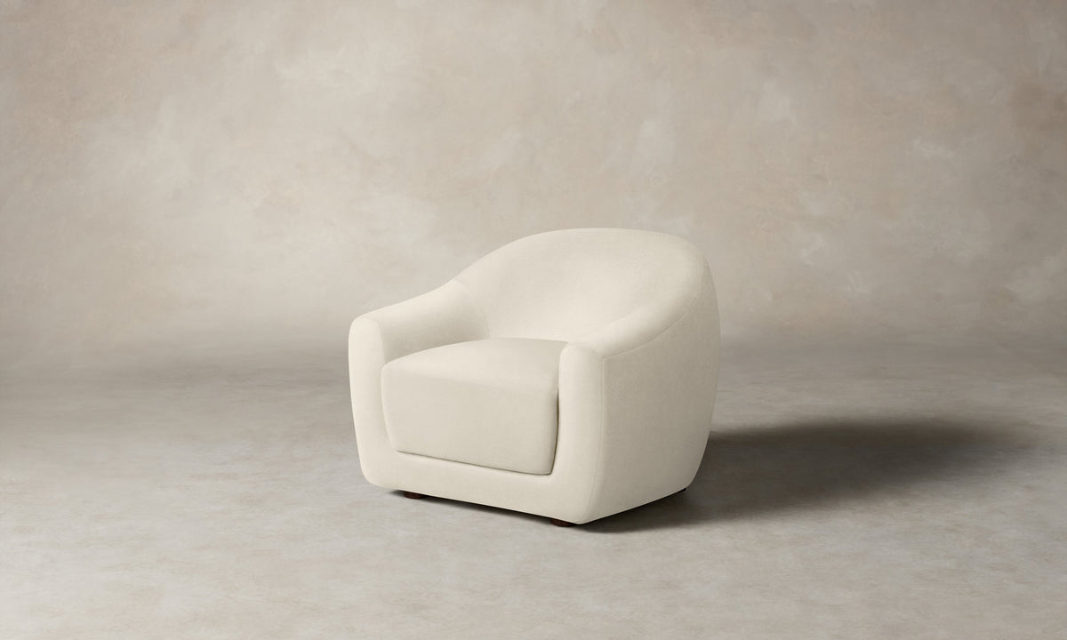 The Oliver Chair - Marled Alpaca Velvet Porcelain