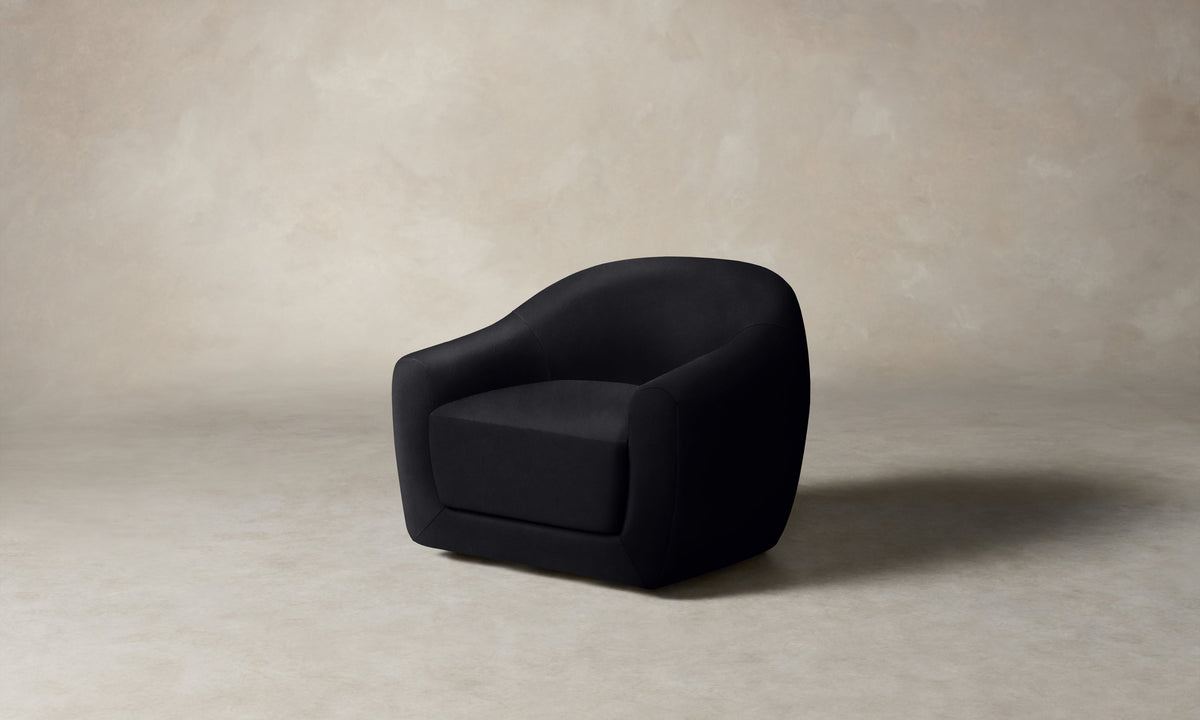 The Oliver Swivel Chair - Costa Leather Jet