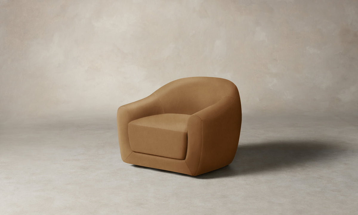 The Oliver Swivel Chair - Costa Leather Nutmeg