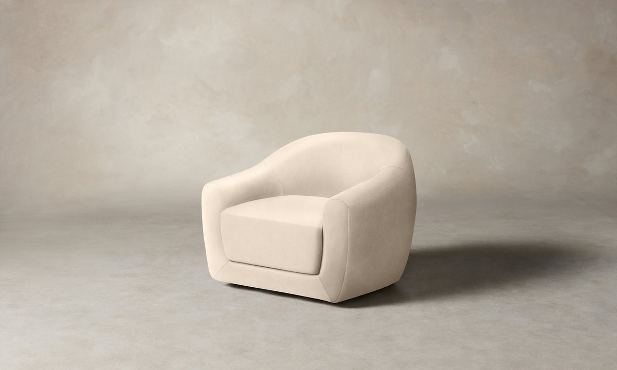 The Oliver Swivel Chair - Costa Leather Sesame