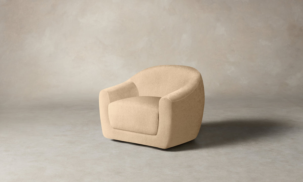 The Oliver Swivel Chair - Deep Pile Mohair Doe