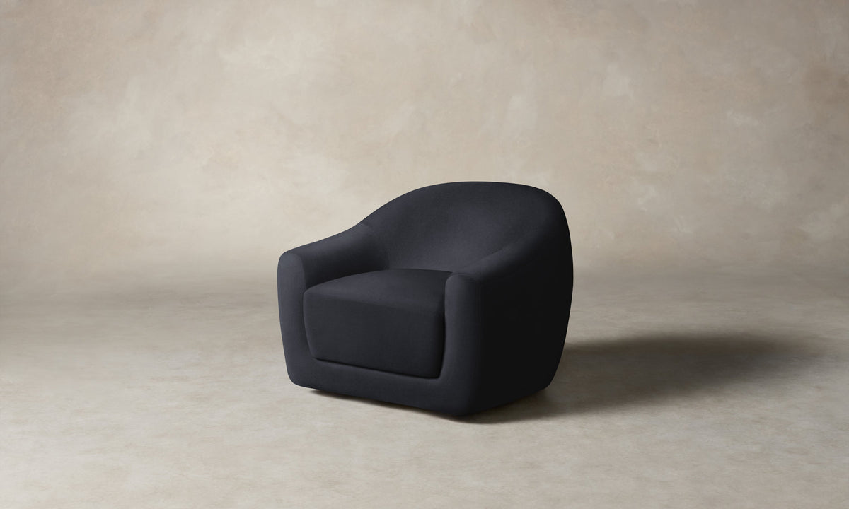 The Oliver Swivel Chair - Marled Alpaca Velvet Nightfall
