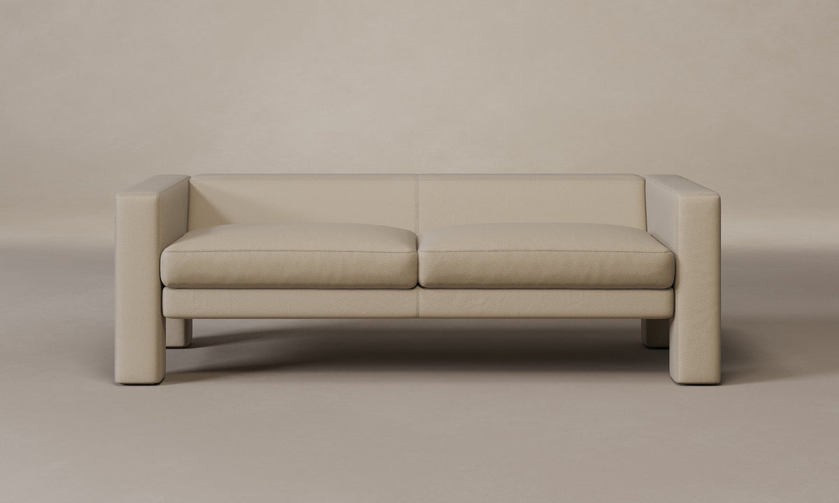 The Otto Sofa - Pebbled Leather Stone