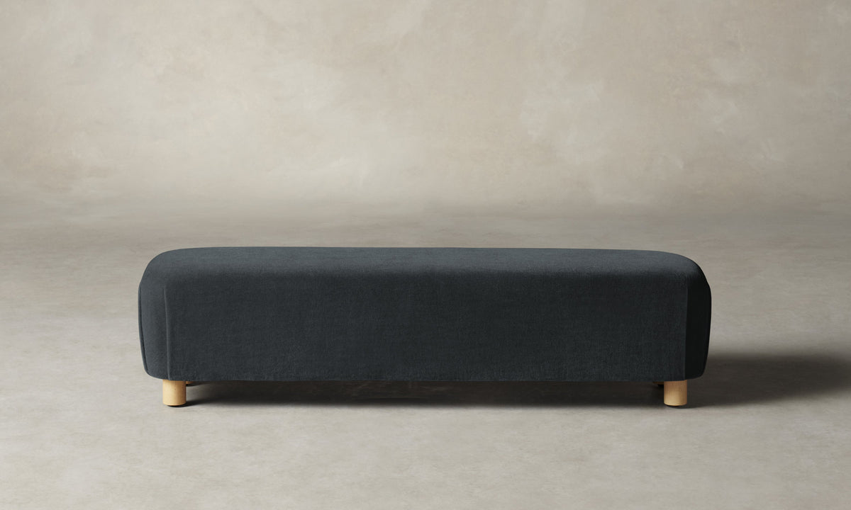 The Perry Bench - Marled Alpaca Velvet Basalt