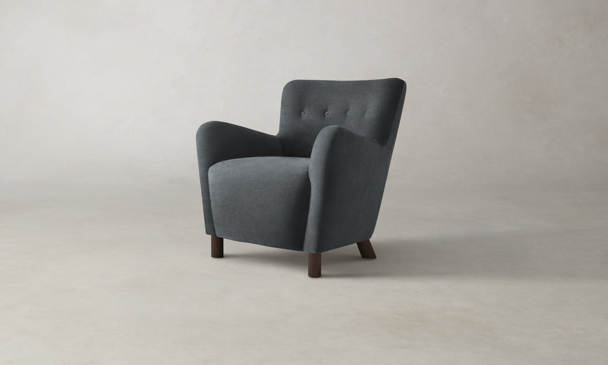 The Perry Chair - Marled Alpaca Velvet Basalt