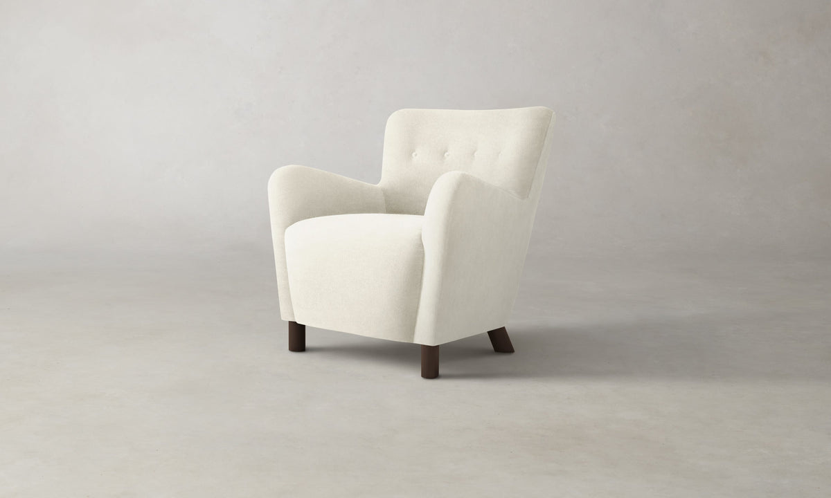 The Perry Chair - Marled Alpaca Velvet Porcelain