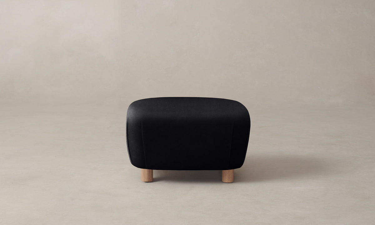 The Perry Ottoman - Costa Leather Jet