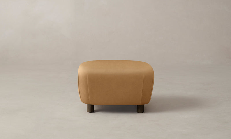 The Perry Ottoman - Costa Leather Nutmeg