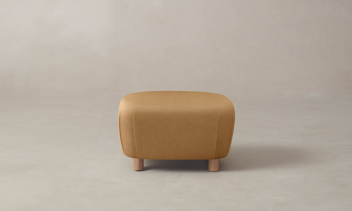 The Perry Ottoman - Costa Leather Nutmeg