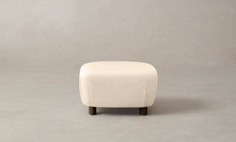 The Perry Ottoman - Costa Leather Sesame