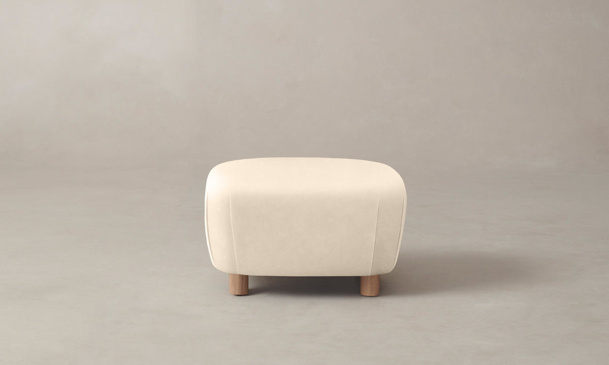 The Perry Ottoman - Costa Leather Sesame