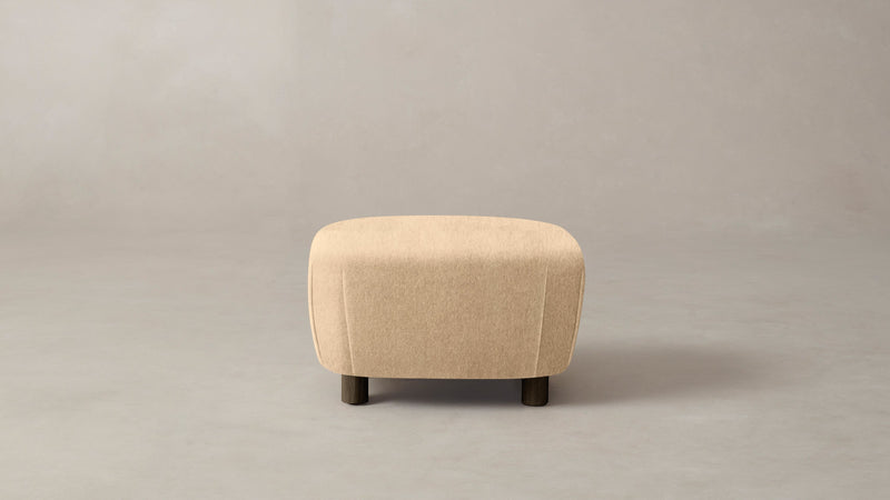The Perry Ottoman - Deep Pile Mohair Doe