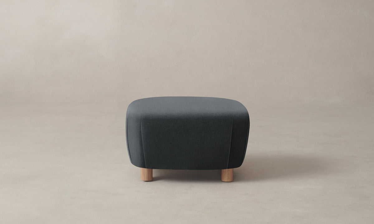 The Perry Ottoman - Marled Alpaca Velvet Basalt