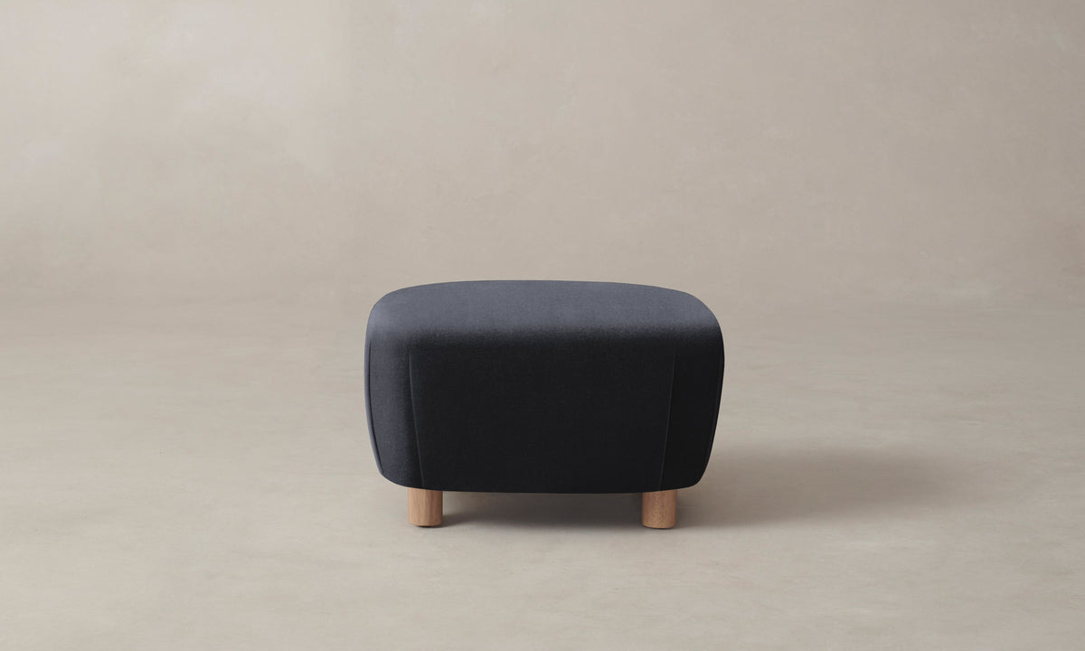 The Perry Ottoman - Marled Alpaca Velvet Nightfall