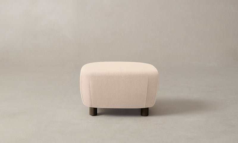 The Perry Ottoman - Marled Alpaca Velvet Rosette
