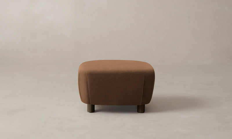The Perry Ottoman - Marled Alpaca Velvet Whiskey