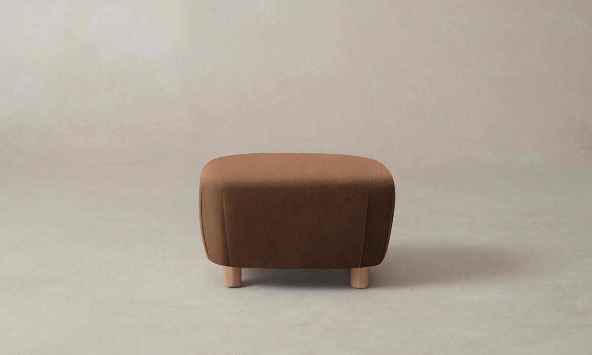 The Perry Ottoman - Marled Alpaca Velvet Whiskey