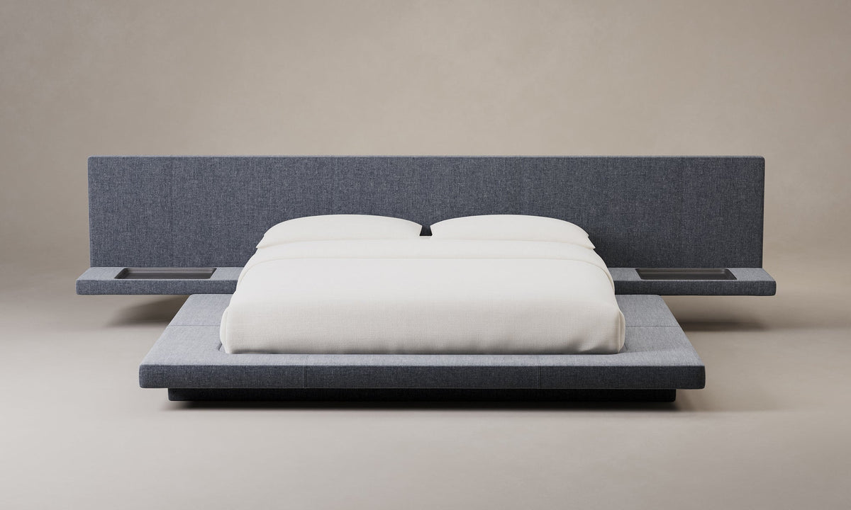 The Petra Bed - Heritage Belgian Linen Lake
