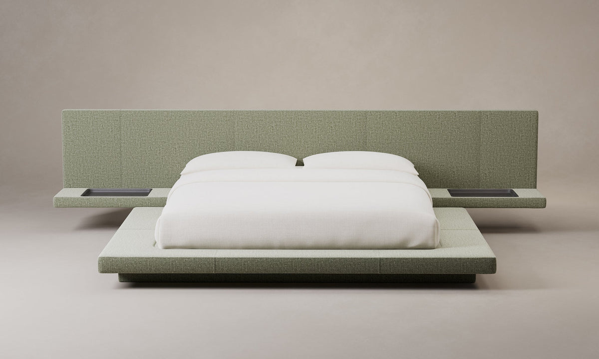 The Petra Bed - Heritage Belgian Linen Thyme
