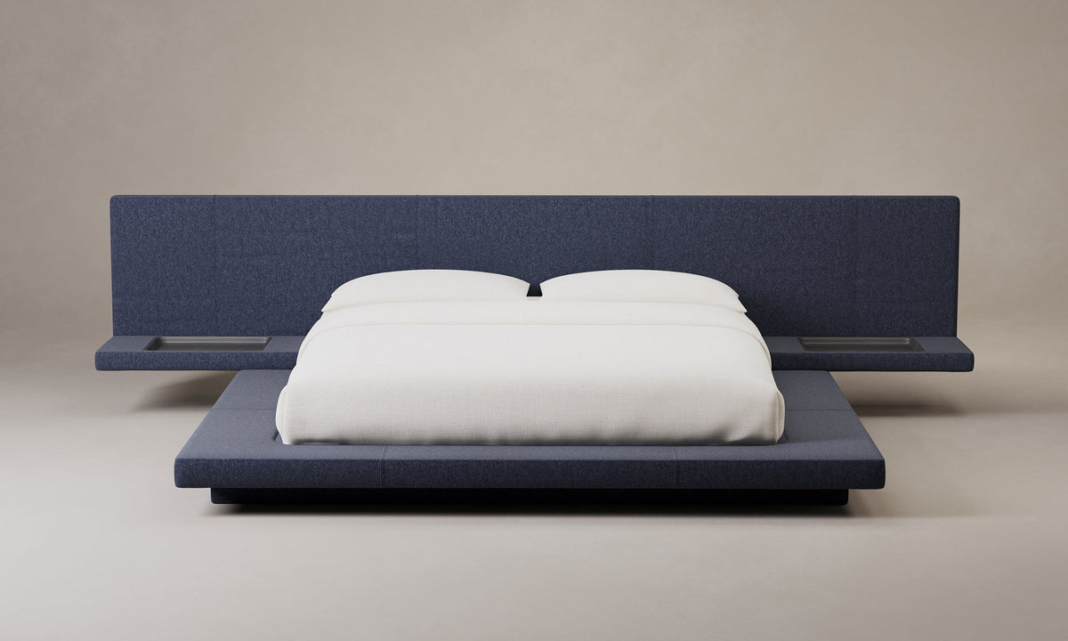The Petra Bed - Italian Brushed Wool Harbor
