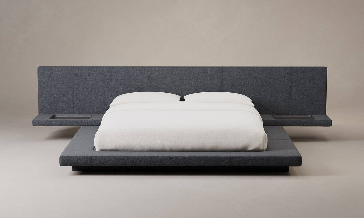 The Petra Bed - Marled Alpaca Velvet Basalt